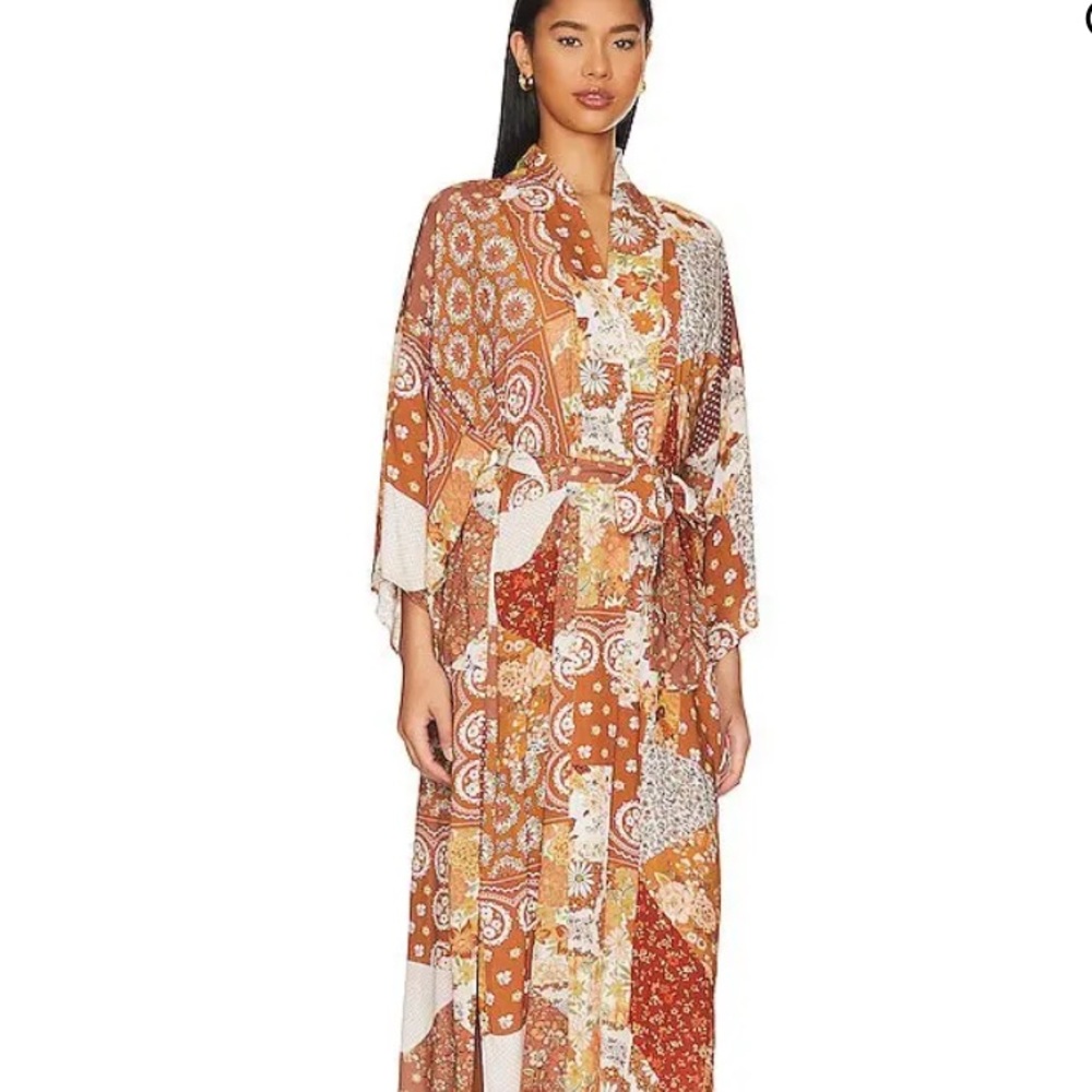 SPELL x REVOLVE Cha Cha Maxi Robe in Rust/Brown Sugar M/L - NWT - Picture 2 of 14